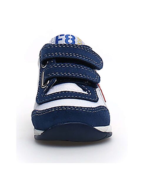 Neue Ferdi Ledersneaker in Grau/Blau/Rot