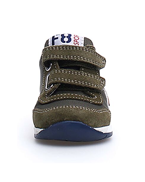 Sneakers New Ferdi aus Leder in Khaki/Orange