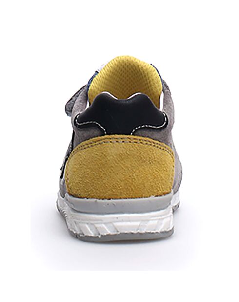 Sneakers New Ferdi aus blau/grau/gelbem Leder