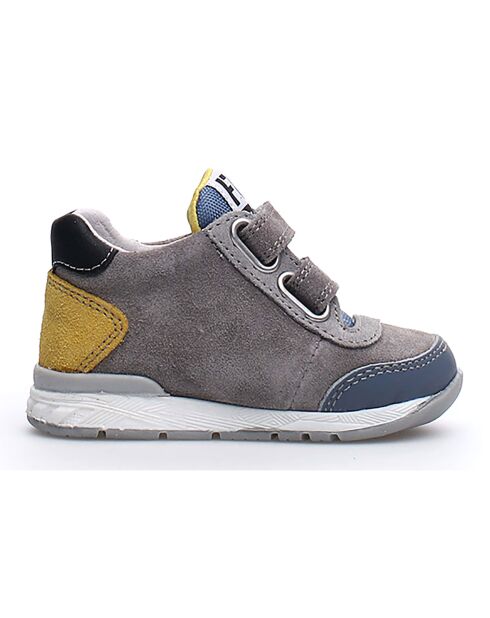 Sneakers New Ferdi aus blau/grau/gelbem Leder