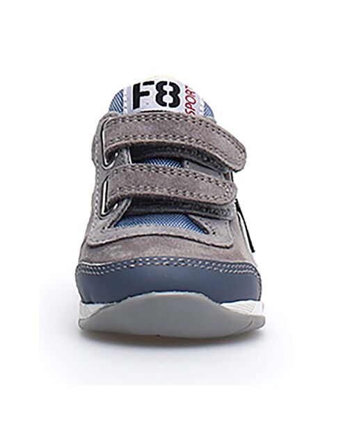 Sneakers New Ferdi aus blau/grau/gelbem Leder