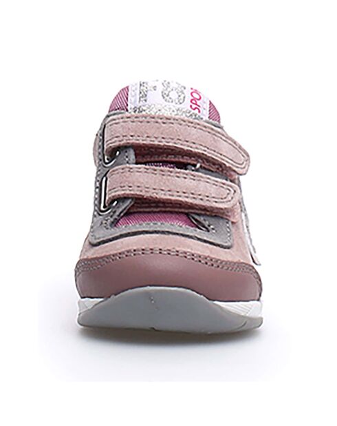 Baskets en Cuir New Ferdi vieux rose