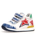 Baskets en Cuir New Ferdi blanc/bleu/rouge