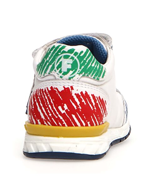 Baskets en Cuir New Ferdi blanc/bleu/rouge