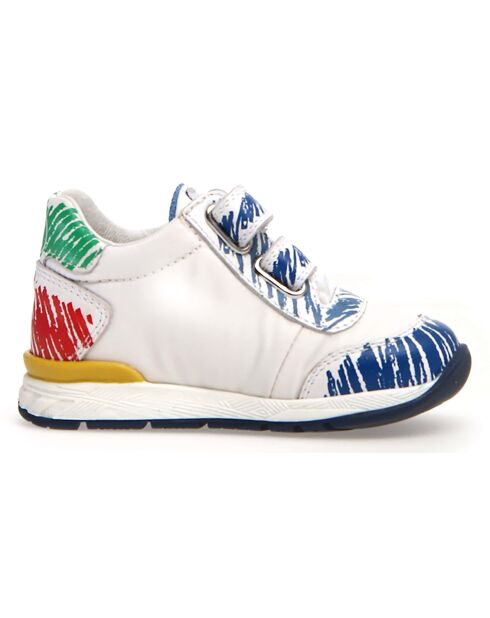 Baskets en Cuir New Ferdi blanc/bleu/rouge