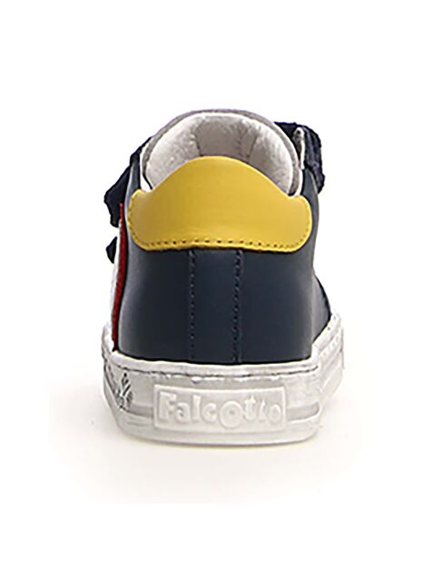 Marine/grijze leren sneakers van Perties