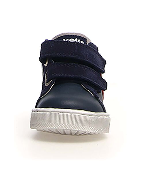 Marine/grijze leren sneakers van Perties