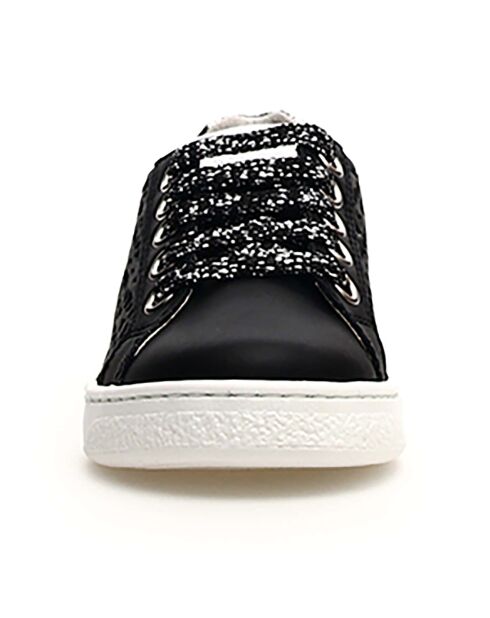Schwarze Sneakers aus Well aus Leder