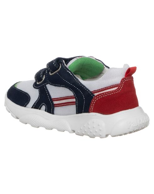 Baskets en Cuir Stripe marine/blanc/rouge