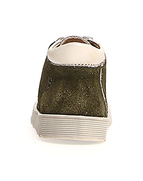 Bottillons en Cuir Yorkeries vert/écru