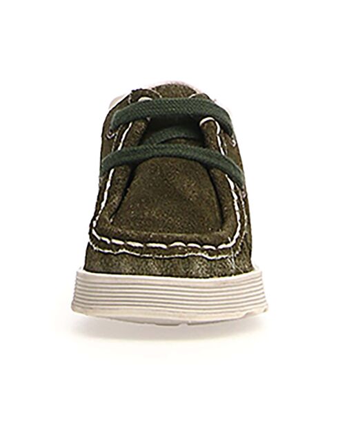 Bottillons en Cuir Yorkeries vert/écru