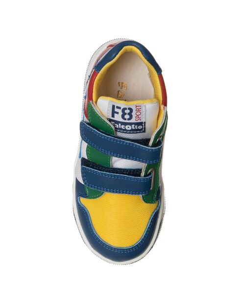 Blauw/gele leren sneakers van Frankie