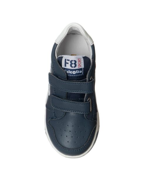 Marineblauwe leren sneakers van Frankie