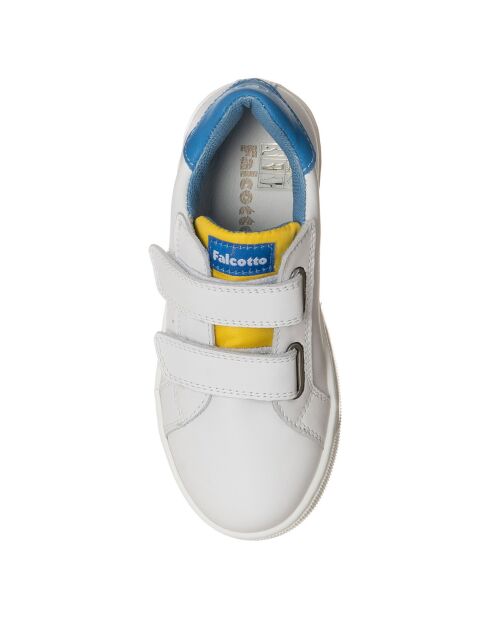 Baskets en Cuir Kiner blanc/bleu