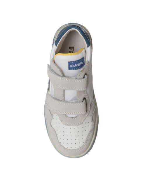 Baskets en Cuir Klip blanc/bleu