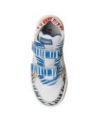 Baskets en Cuir Klip blanc/bjaune/bleu