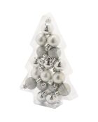 17 Boules de Noel argentées - D.12 cm