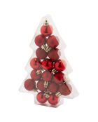 17 Boules de Noel rouges - D.12 cm