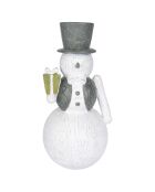 Bonhomme de neige vert/blanc - 13x12x26 cm