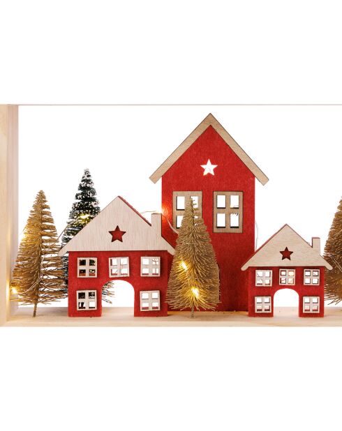 Décoration maison rouge - 30x5x18 cm