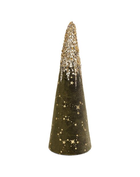 Cone Golden Paillettes vert - 10x10.5x28.5 cm