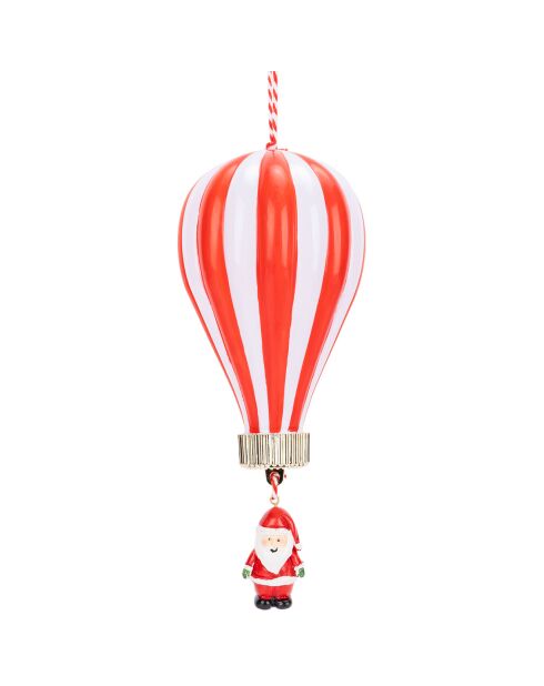 Pere Noel ballon rouge/blanc - 8x8x18 cm