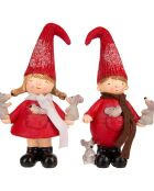 2 figurines Enfant rouges - 11x7x18.5 cm