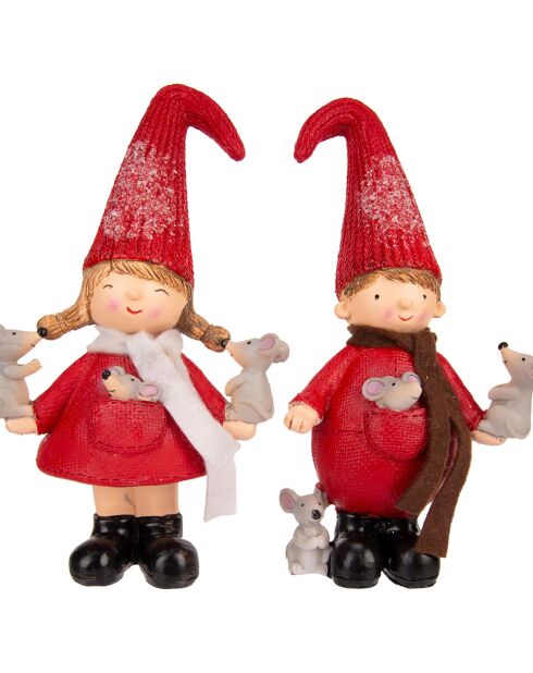 2 figurines Enfant rouges - 11x7x18.5 cm