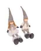 2 figurines Enfant blanc/gris - 26.5x13.5x58 cm