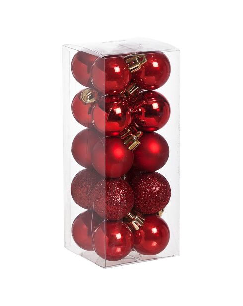 20 Boules Incassables rouges  - D.12 cm