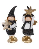 2 Figurines Enfant noires - 9x8x19.5 cm