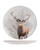 Assiette Plate en Grès Cerf multicolore - D.26 cm