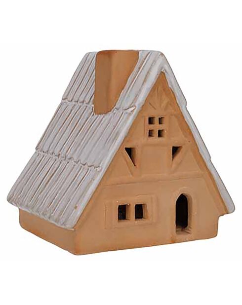 Petite maison décorative en Grès terracotta - 15x11.5x15 cm