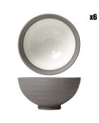 6 Bols Stone en porcelaine gris - D.11.5 cm