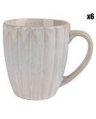 6 Tasses en Grès Astera blanches - 35cl