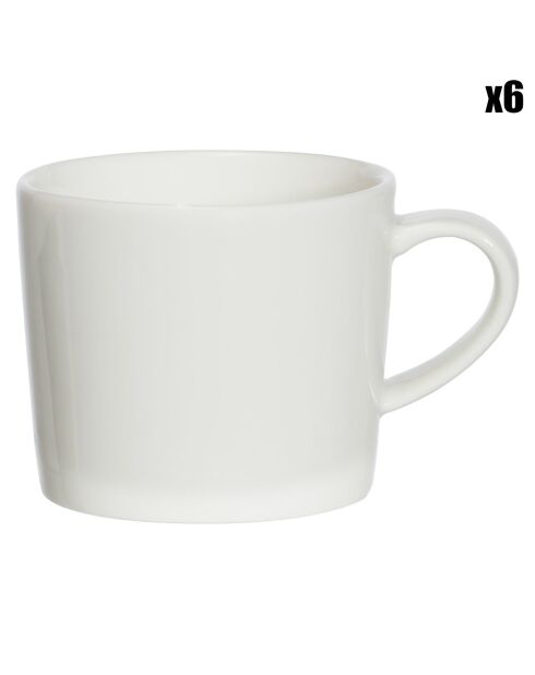 12 Tasses en Porcelaine Oslo blanches - D.6.3 cm