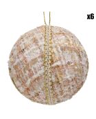 6 Boules Noel crème -  D.8 cm