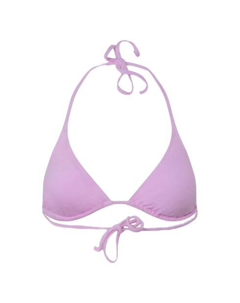 Top bikini a triangolo rosa accattivante