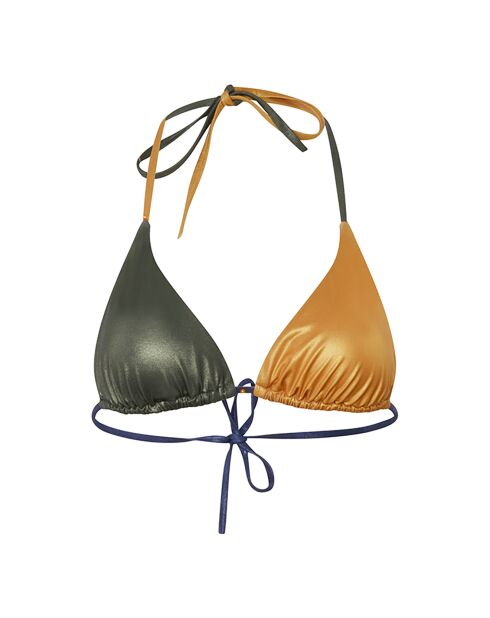Accattivante top bikini a triangolo giallo/verde