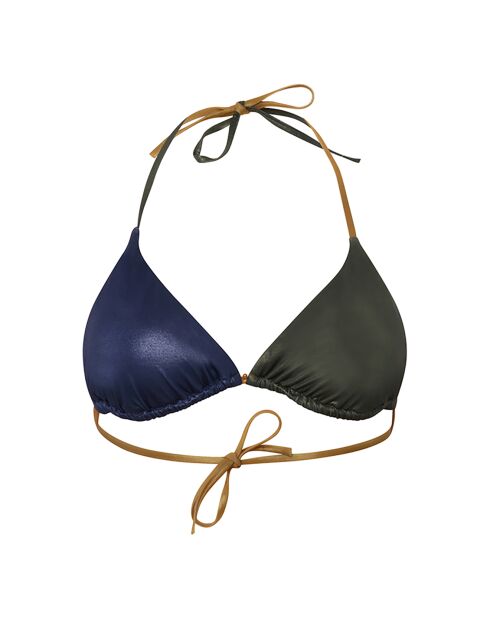 Accattivante bikini a triangolo verde/blu