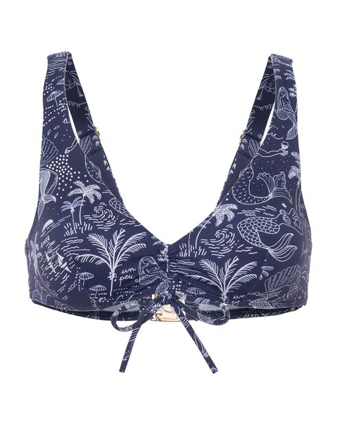 Top da bagno aderente blu La Drague