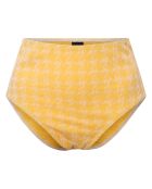 Bas de maillot de bain taille haute Vichy jaune