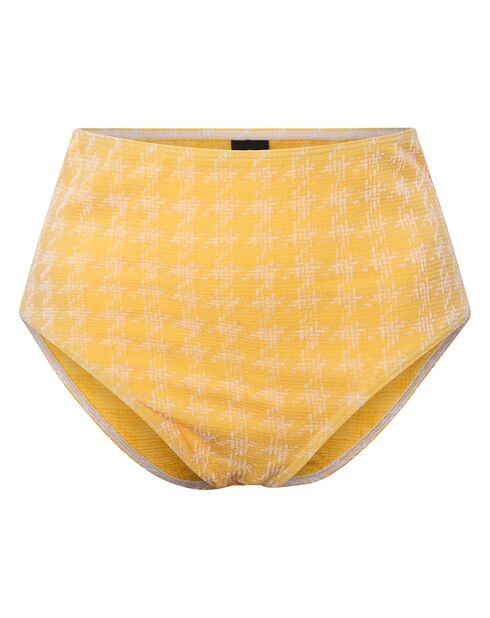Slip da bagno a vita alta in Vichy gialli