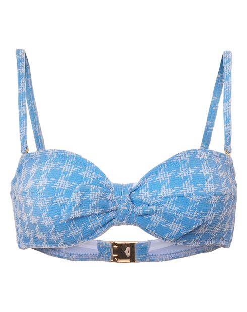 Haut de maillot de bain bandeau bleu