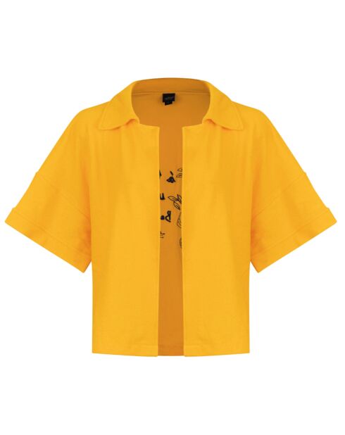 Chemise de plage éponge jaune