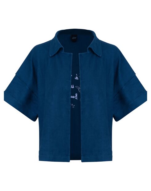 Chemise de plage éponge bleue