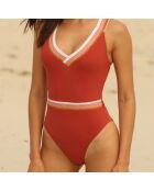 Costume da bagno intero in rame dorato