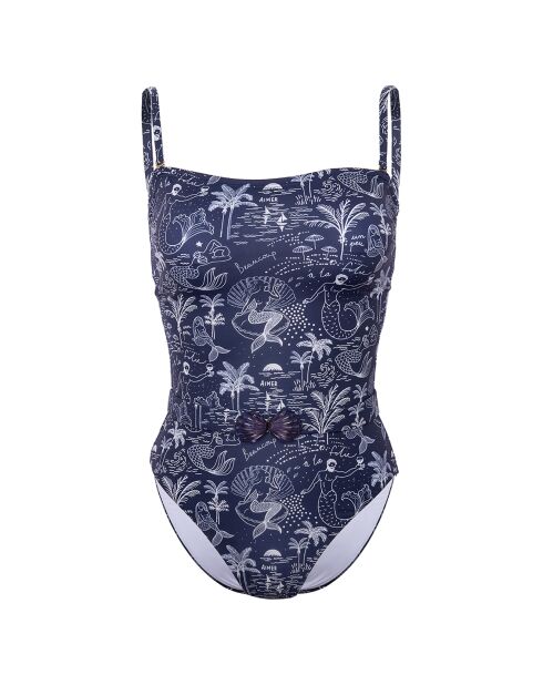 Maillot de bain 1 Pièce bandeau La Drague bleu