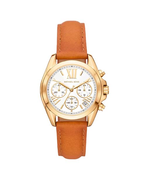 Montre Chronographe Femme en Cuir marron