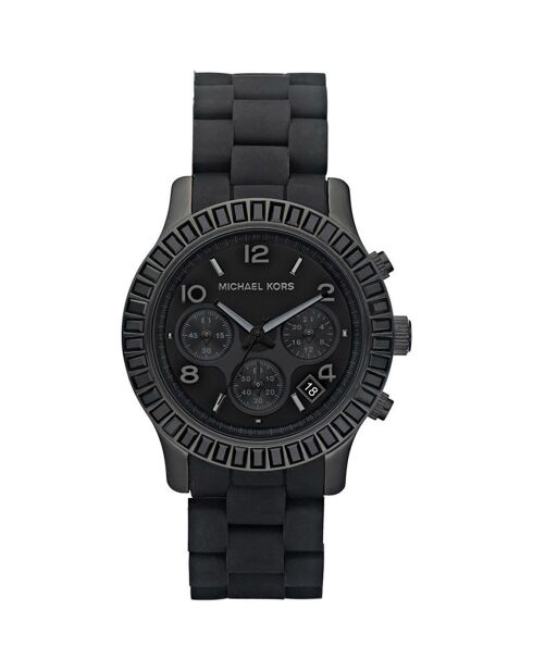 Montre Chronographe Mixte en Acier noire